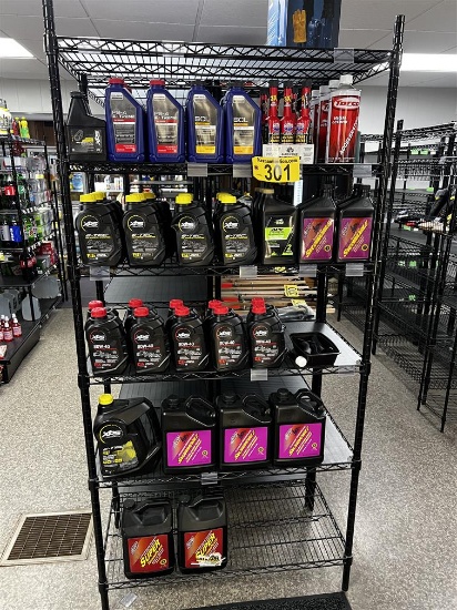 CONTENTS ON STORAGE RACK: ATV MOTOR OILS