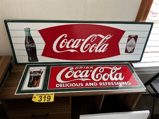 LOT: (2) TIN SIGNS, BUDWEISER & BUD LIGHT
