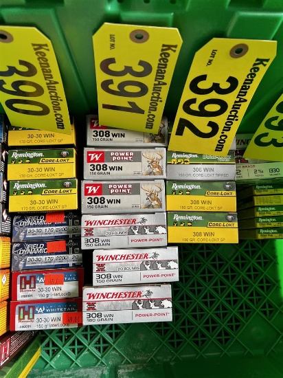 BID PRICE X 5 - (5) BOXES OF WINCHESTER 308 ROUNDS, 20-PER BOX
