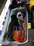 CONTENTS OF 1-TOTE: LAWN & GARDEN SUPPLIES, SNOW SHOES, TUNDRA FLOOR MATS, AMERICAN FLAG