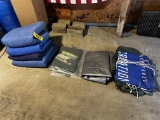 LOT OF ASSORTED PACKING BLANKETS, TARPS, MISC. BANNERS