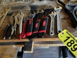 LOT OF 8-ASSORTED ADJUSTABLE WRENCHES