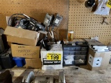 LOT: ASSORTED EQUIPMENT TRACKERS, POLARIS MANUALS, PARTS BIN & CONTENTS