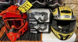 LOT: FXR CLUTCH MEDIUM ATV HELMET W/ GOGGLES, GMAX MEDIUM ATV HELMET W/ NEW MOOSE RACING GOGGLES