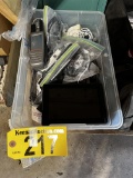 LOT OF ASSORTED ELECTRONICS, CABLING, TWO WAY RADIO