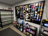 CONTENTS ON PEGBOARD WALL & 3-STORAGE RACKS: