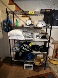 4-SHELF WIRE STORAGE RACK & CONTENTS: