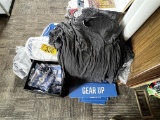 POLARIS LOT: (2) 3' X 6' BANNERS, (2) 3' X 5' POSTERS, (21) FLAGS, (10) MEN'S LARGE TEES