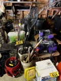 FISHING LOT: 9-ICE FISHING TRAPS, 4-RODS W/ REELS, NET