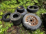 LOT OF 8-ASSORTED SIZE TIRES, TRAILER, UTILITY, AUTOMOBILE