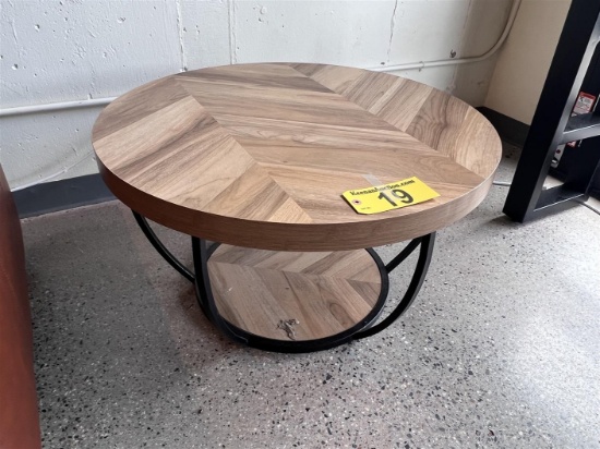 CONTEMPORARY ROUND ACCENT TABLE, 2-TIER