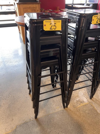 $BID PRICE X 4 - (4) METAL STACK BAR STOOLS