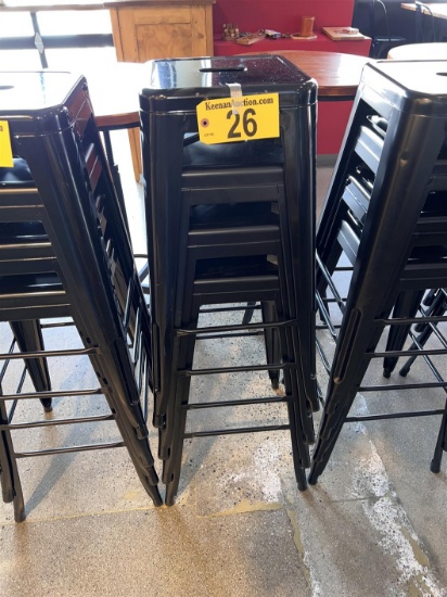 $BID PRICE X 4 - (4) METAL STACK BAR STOOLS