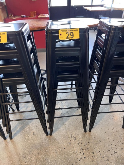$BID PRICE X 4 - (4) METAL STACK BAR STOOLS