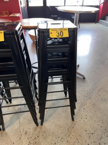 $BID PRICE X 4 - (4) METAL STACK BAR STOOLS