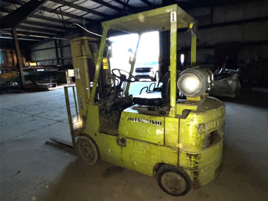 MITSUBISHI FGC20 4,000LB. LP FORKLIFT, 189" 3-STAGE MAST