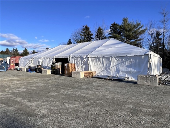 40' X 80' WHITE TOPTEC FRAME TENT W/ EXTRA END PANEL