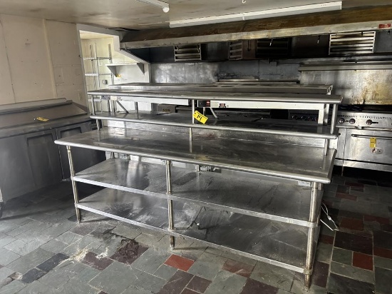 8' X 30" STAINLESS STEEL TABLE, ROLLED EGDES