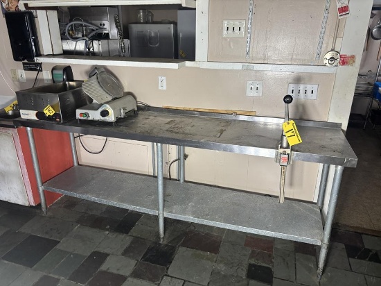 8' X 24" STAINLESS STEEL TABLE