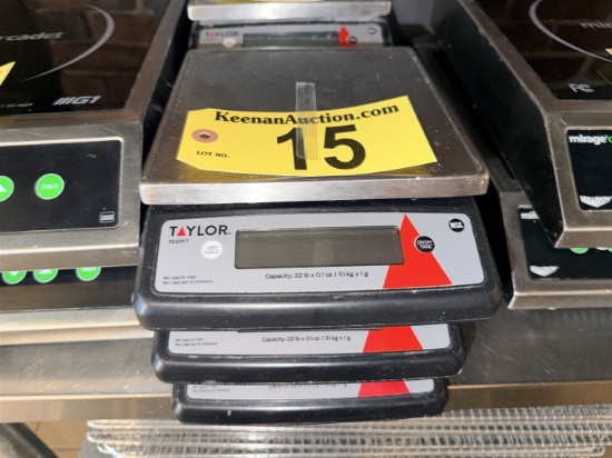 BID PRICE X 3 - (3) TAYLOR TE22FT DIGITAL PORTION SCALES
