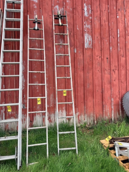 12' Aluminum Straight Ladder W/ Ladder Hook