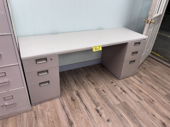 6' X 24" Desk W/ 2-File Cabinets