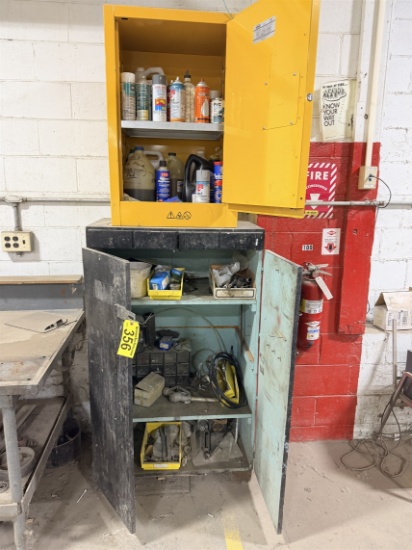 Lot: Flammable Cabinet & 2-Door Storage Cabinet & Misc.