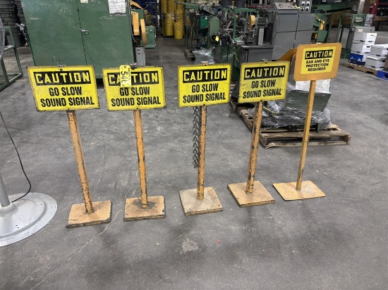 BID PRICE X 5 - (5) PEDESTAL CAUTION JOB SITE SIGNS