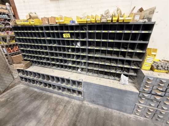 BID PRICE X 3 - (3) 56-BIN PARTS CABINETS & CONTENTS