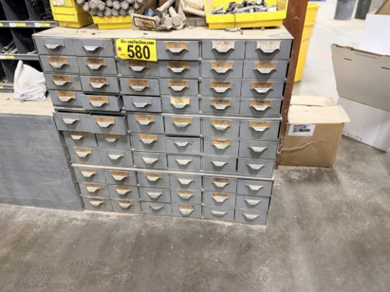 BID PRICE X 3 - (3) 24-DRAWER/BIN PARTS CABINETS & CONTENTS