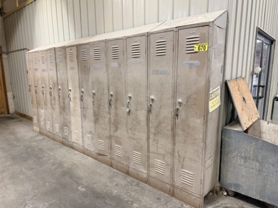 12-Door Locker Unit, 15" X 14.5" Doors, 7'H