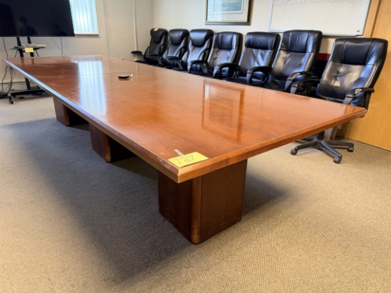 12' X 4' 3-Pedestal Conference Table