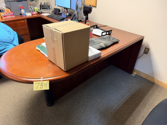Kimball U-Shape Desk 105" X 6' & Bookcase