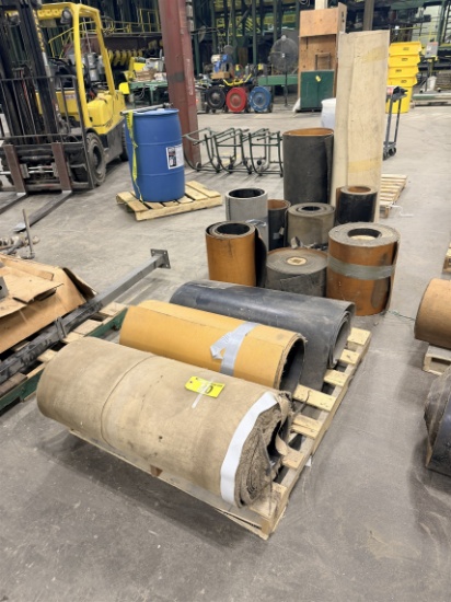 Lot: 14-Assorted Rolls Of Belting Various Widths