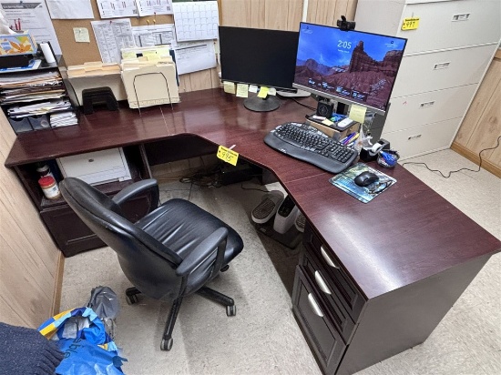 Kimball L-Shaped Desk W/ Office Chair