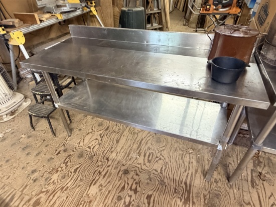 S/S Table W/ Lower S/S Shelf 5' X 24" W/ 4" Backsplash