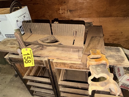 Lot: Antique Miter Saws, Miter Stand