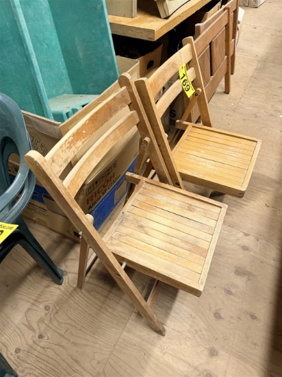 Bid Price X 2 - (2) Wood Folding Patio Chairs