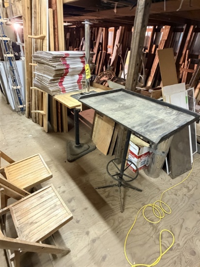 Lot: 3-Assorted Tables: 42"H, 38"H, 1-W/O Base
