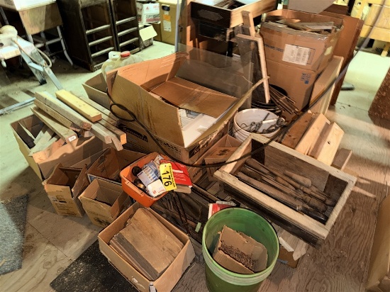 Lot: Turnbuckles, Files, Lumber, Pulley Wheels