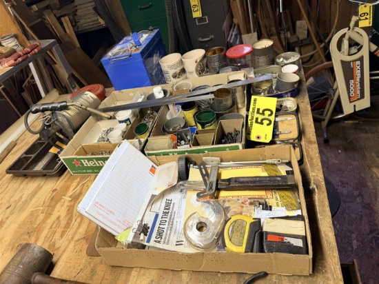 Lot: Misc. Fasteners, Torch, Misc. Hand Tools