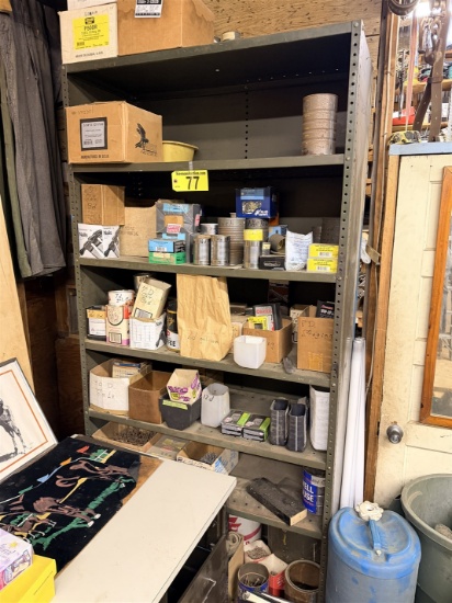 6-Shelf Metal Parts Rack & Contents: