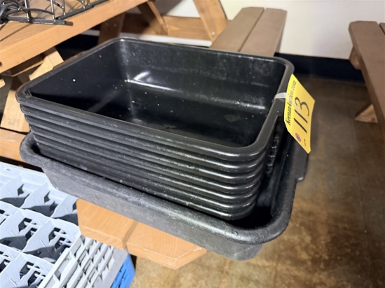 8-Assorted Bus Tubs: 7-12"X16", 1-15"X20"