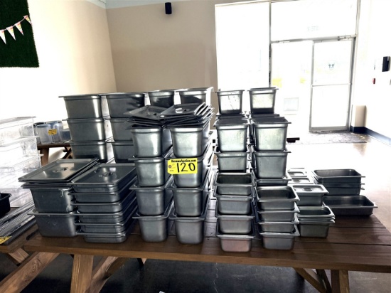 78-ASSORTED STAINLESS STEEL INSERTS W/ ASSORTED LIDS