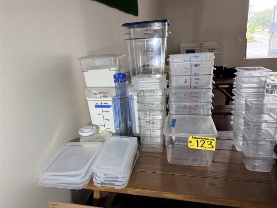 LOT: 16-ASSORTED PLASTIC INGREDIENT BINS
