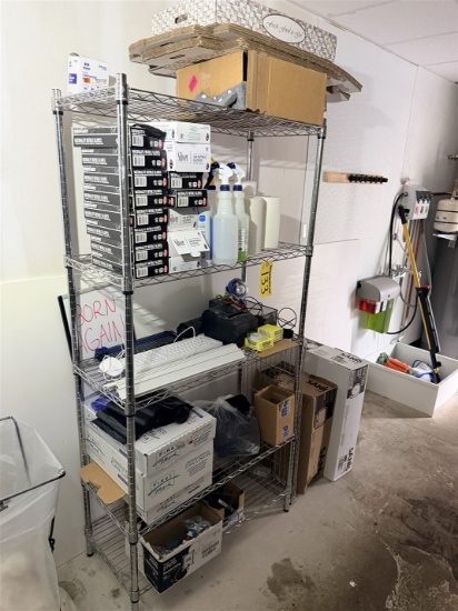 WIRE STORAGE RACK & CONTENTS: