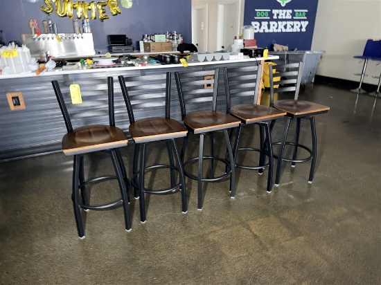 BID PRICE X 5 - (5) METAL FRAME BAR STOOLS