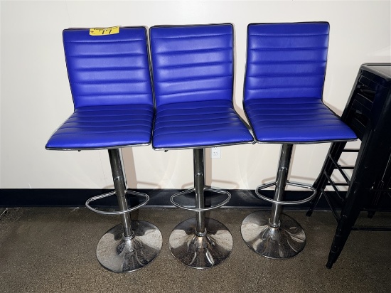 BID PRICE X 3 - (3) ADJUSTABLE HEIGHT SWIVEL BAR STOOLS