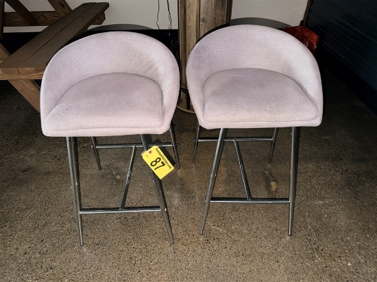 BID PRICE X 2 - (2) FABRIC UPHOLSTERED STOOLS