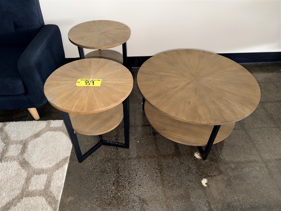 3pc Table Set: 19.5" End Tables, 33.5" Coffee Table